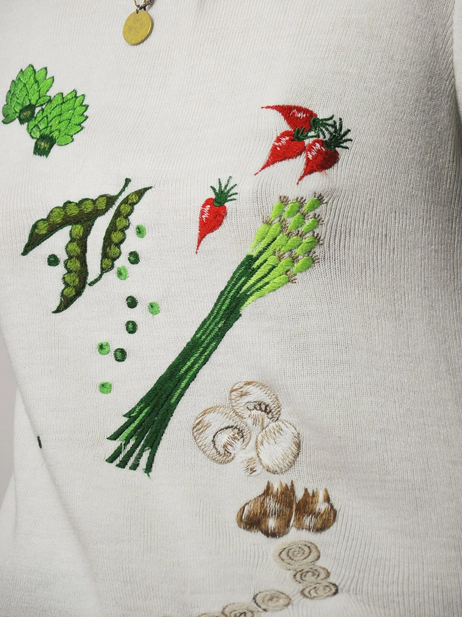 1970's Embroidered Vegetable Sweater