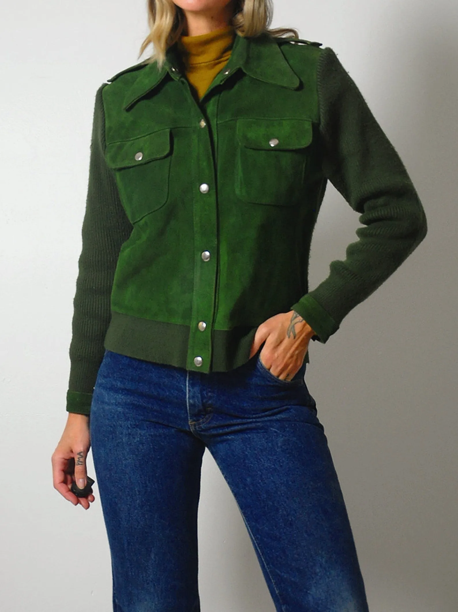 1970's Forest Suede Knit Jacket