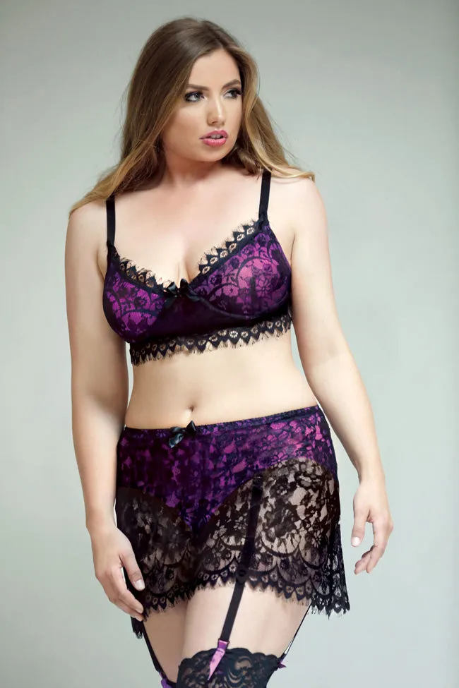 2 Piece Plus Size Bra & Skirt Set