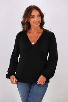 Alpine by Shine On Petra Crossover Merino Top Black