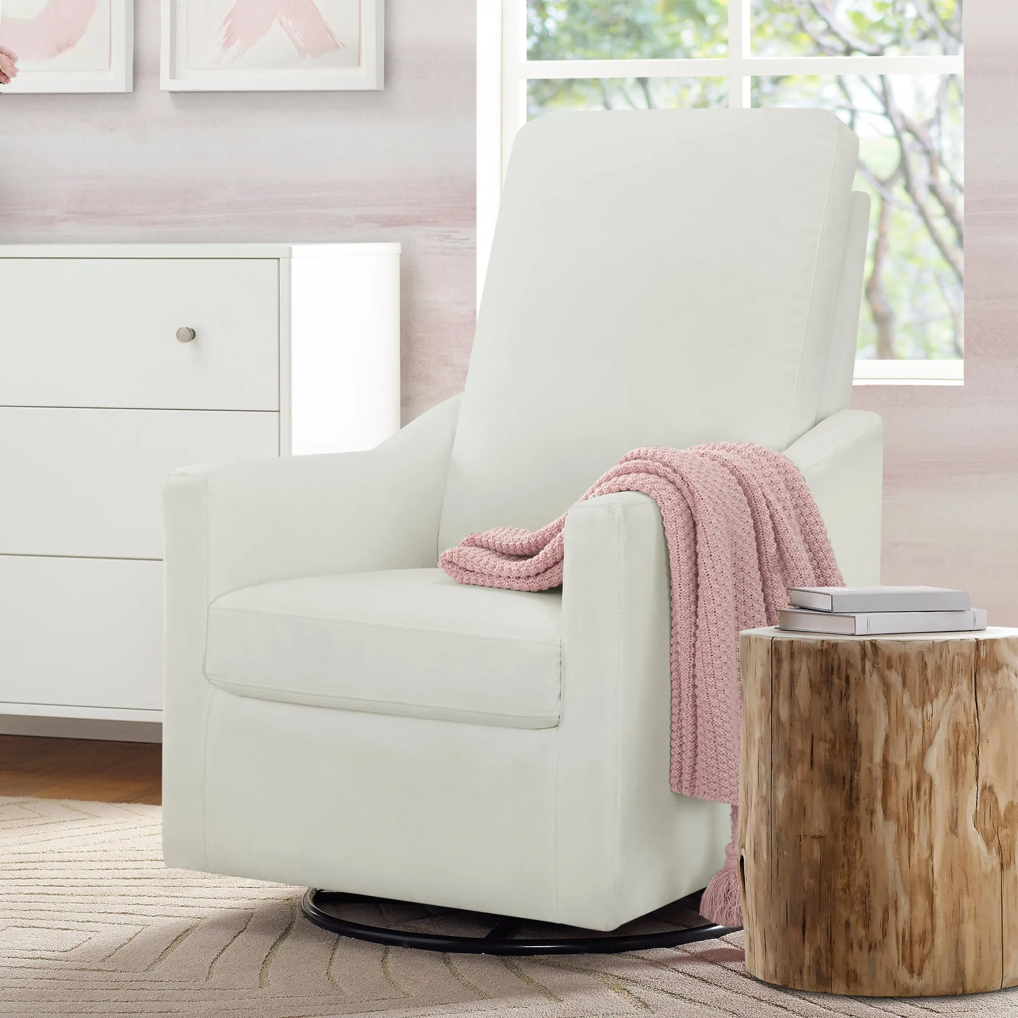 Andie Nursery Glider Swivel Chair with LiveSmart Fabric