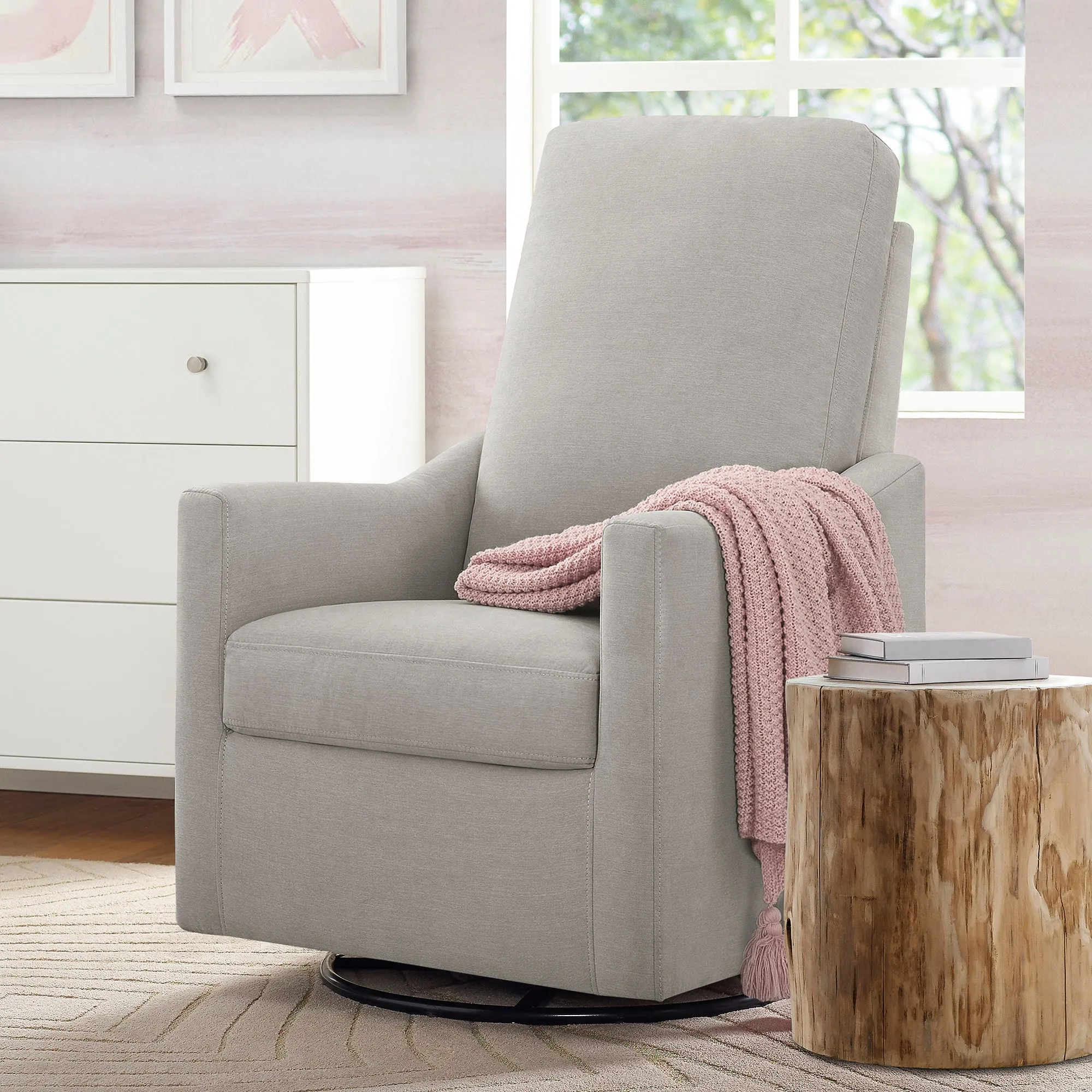 Andie Nursery Glider Swivel Chair with LiveSmart Fabric