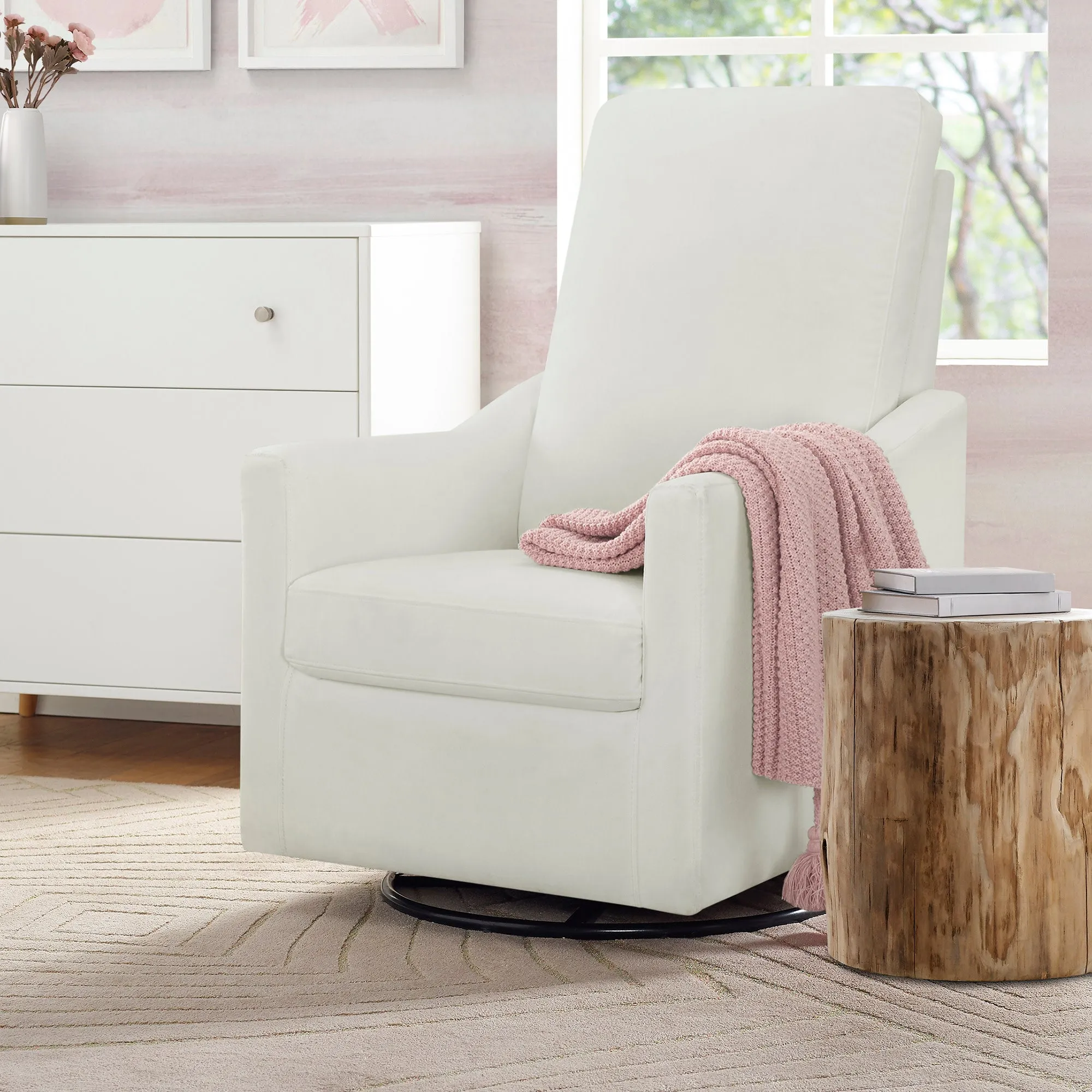 Andie Nursery Glider Swivel Chair with LiveSmart Fabric