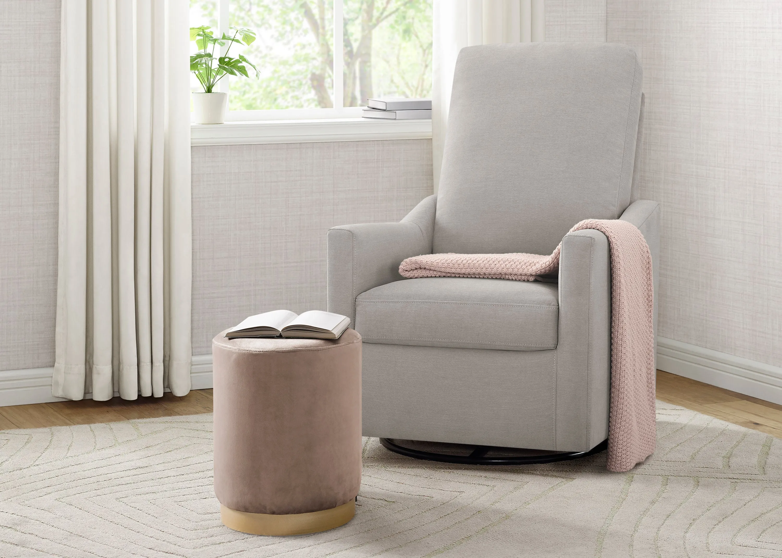 Andie Nursery Glider Swivel Chair with LiveSmart Fabric