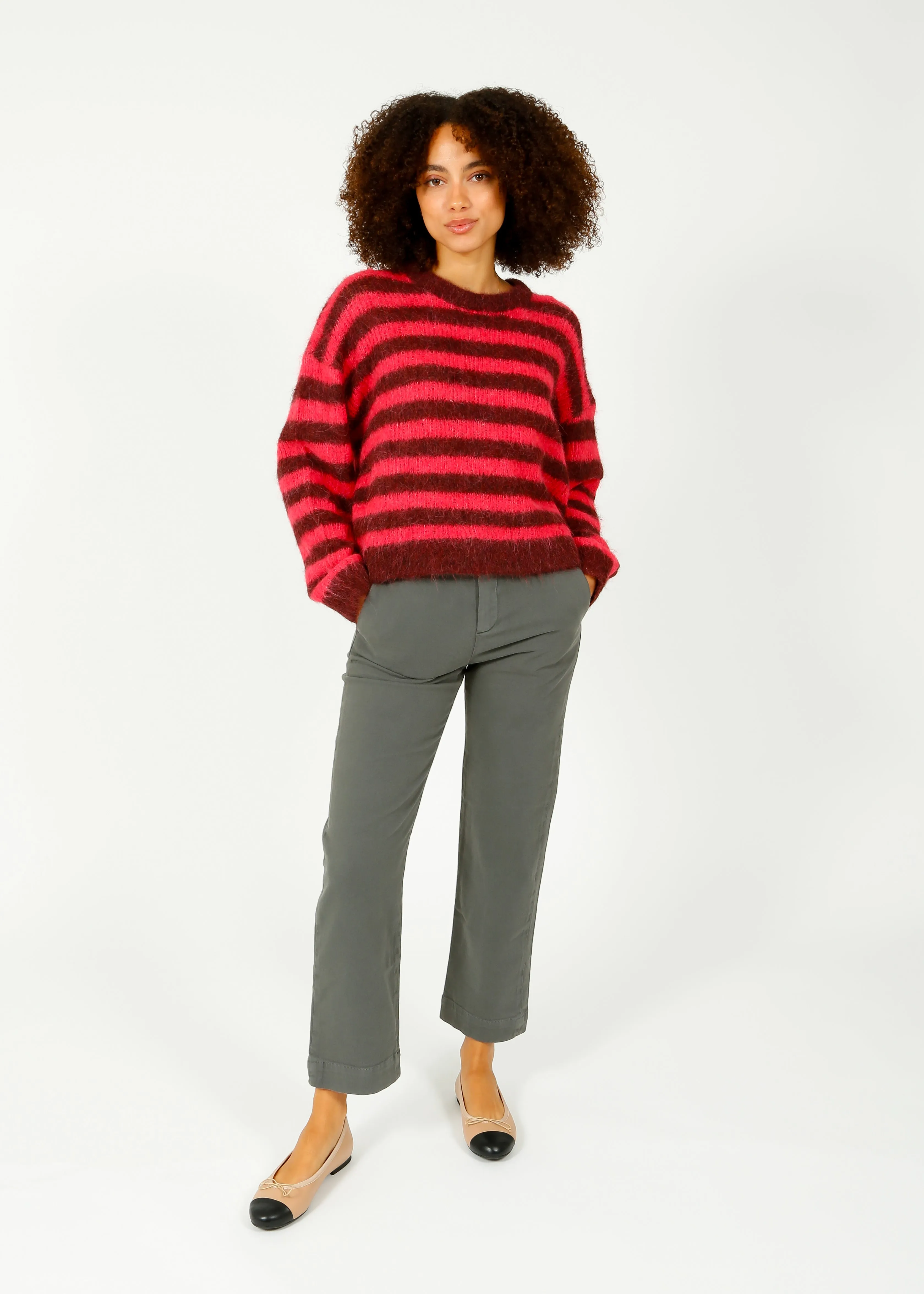 AV Bymi Stripe Knit in Bordeaux, Hortensia