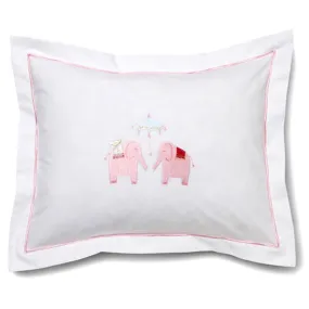 Baby Boudoir Pillow Cover in Umbrella Elephants Pink