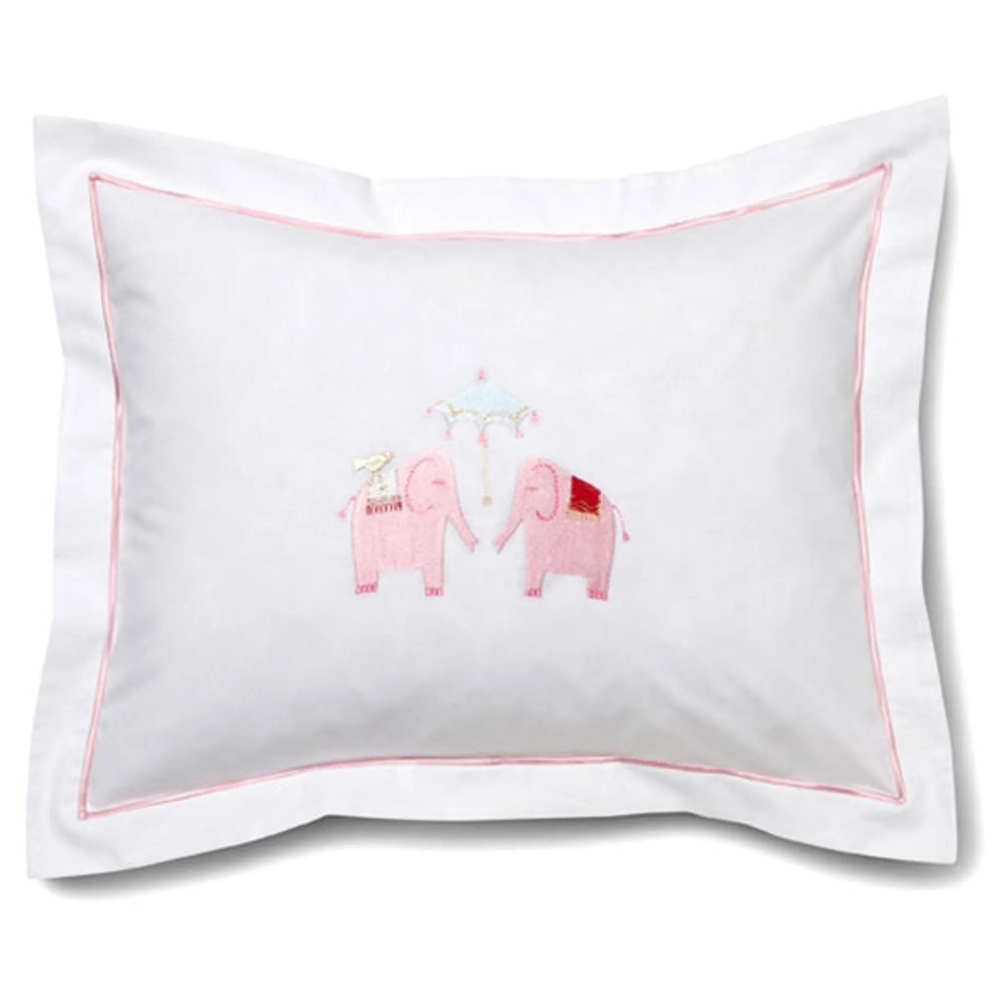 Baby Boudoir Pillow Cover in Umbrella Elephants Pink