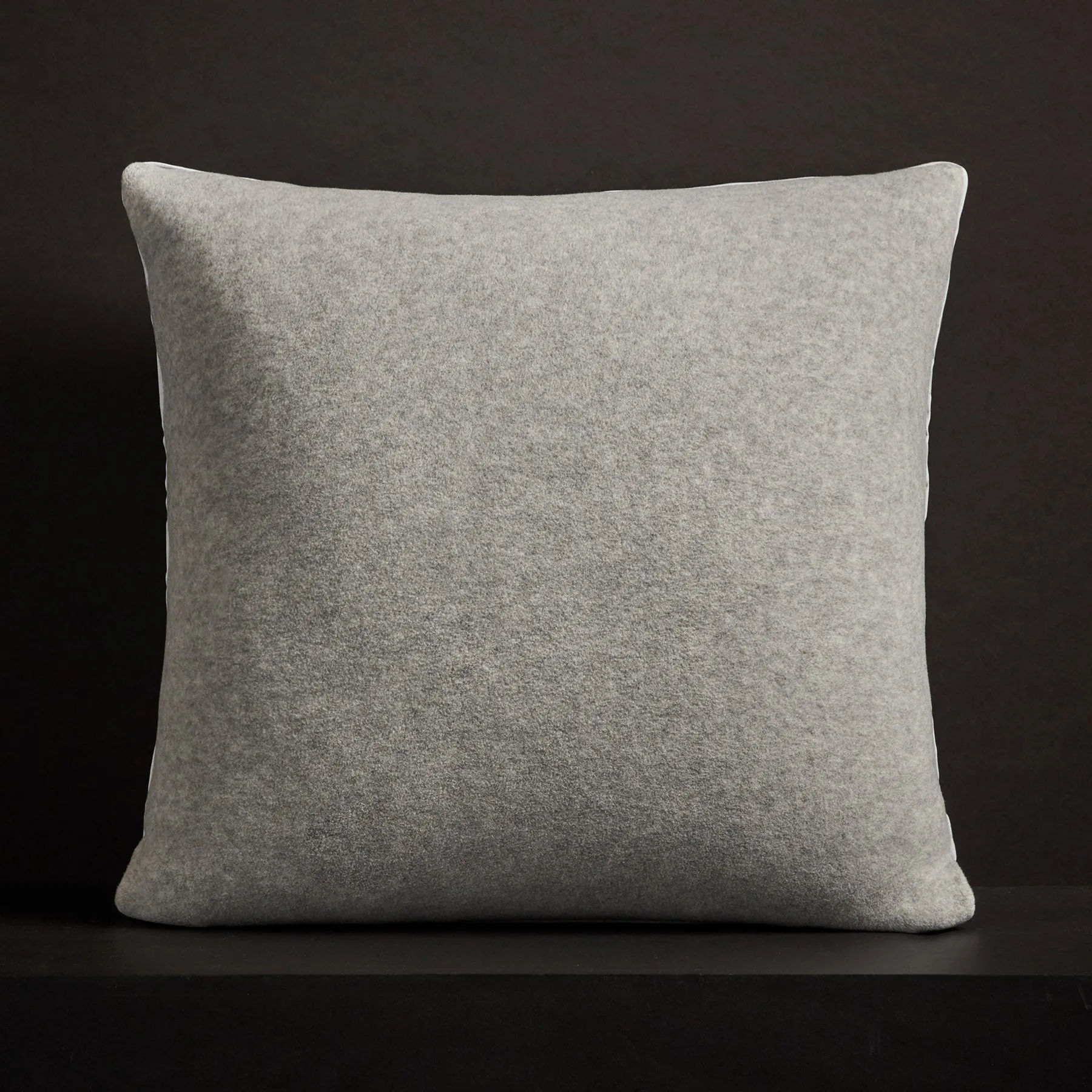 Baby Soft Throw Pillow With Piping - Light Heather Grey