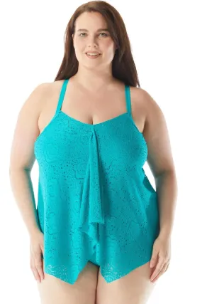 Beach House Women Kerry Underwired Plus Tankini, Aloha Jade (HW65355)