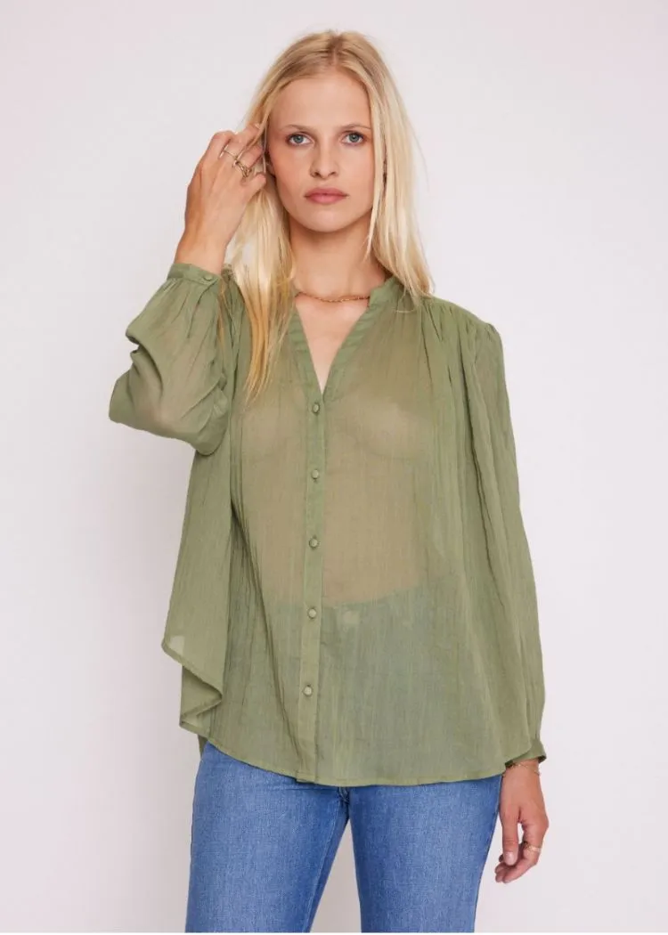 Berenice Cassandra Sheer Button Down Top-***FINAL SALE***