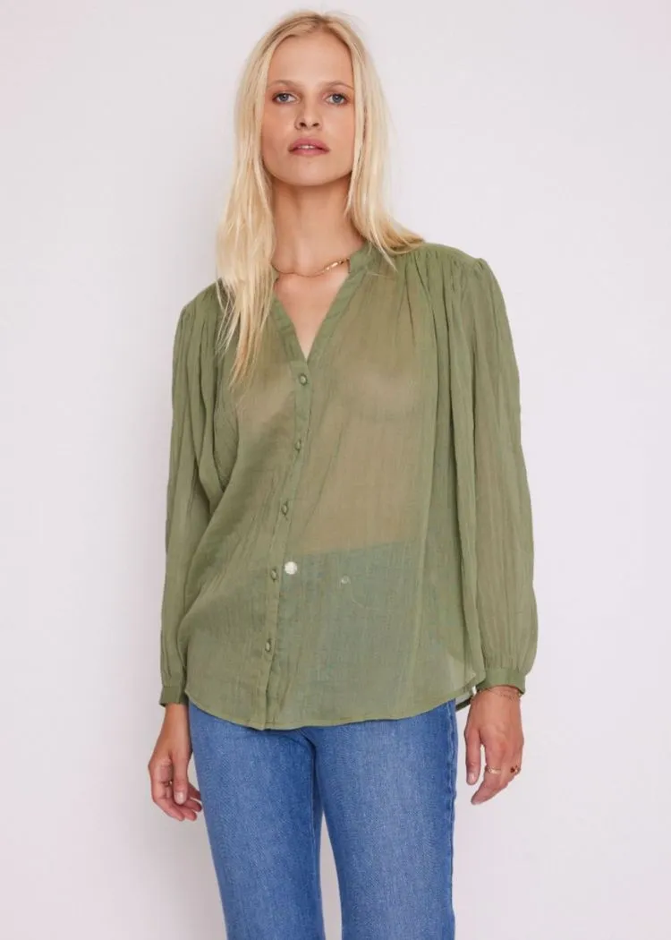 Berenice Cassandra Sheer Button Down Top-***FINAL SALE***