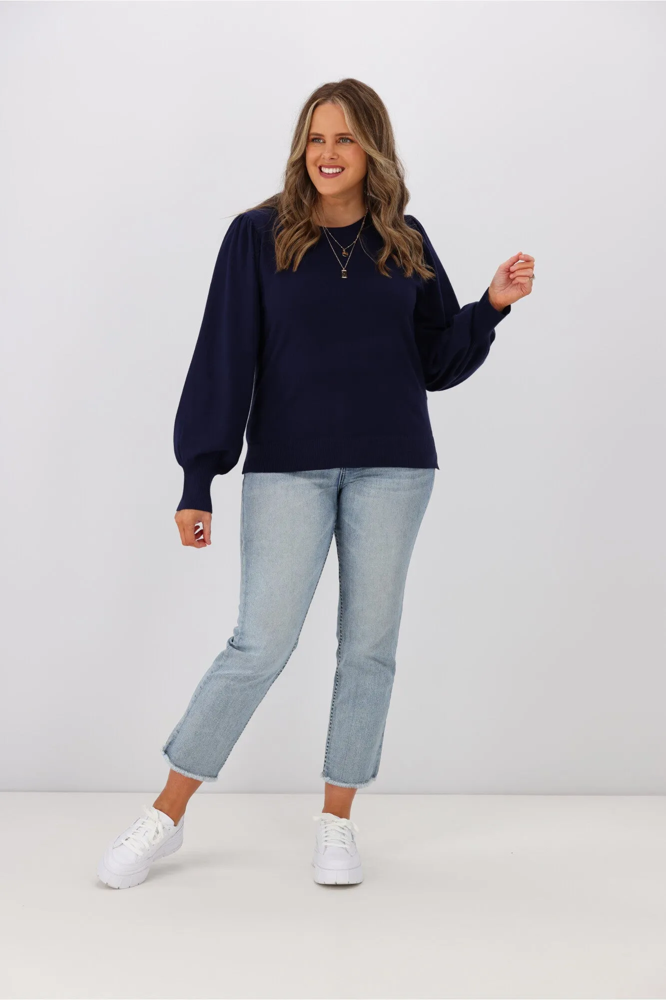 Betty Basics Charlotte Knit Jumper Dark Blue