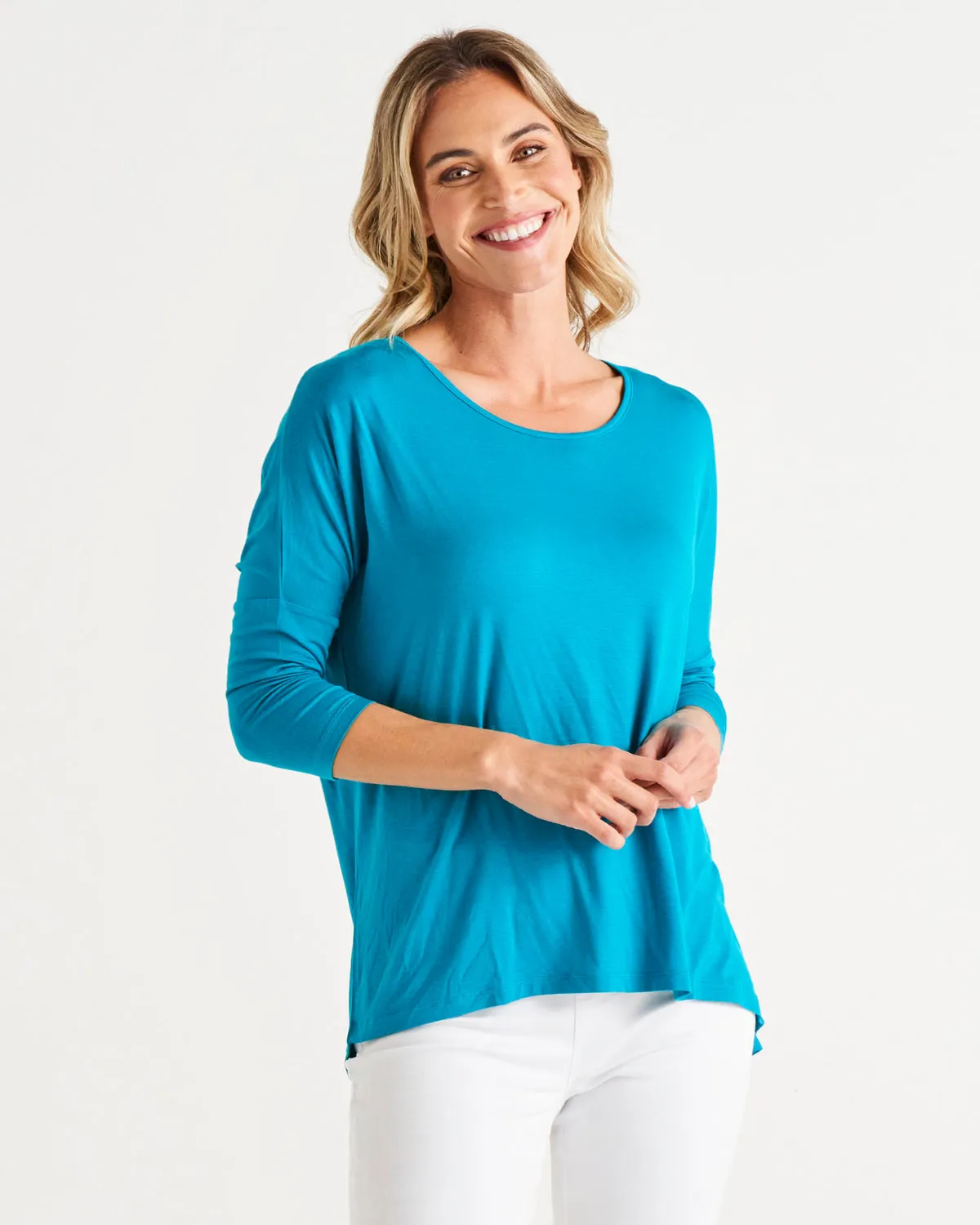 Betty Basics Milan 3/4 Sleeve Top Lagoon