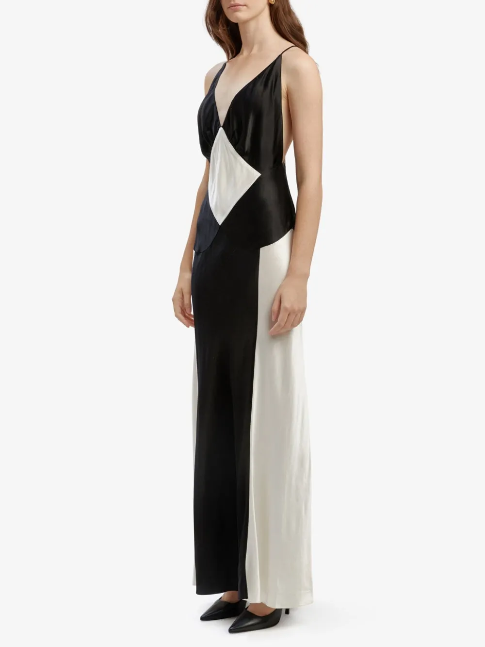 Black Ivory Stylish Contrast Maxi Dress