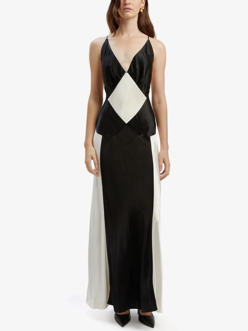 Black Ivory Stylish Contrast Maxi Dress