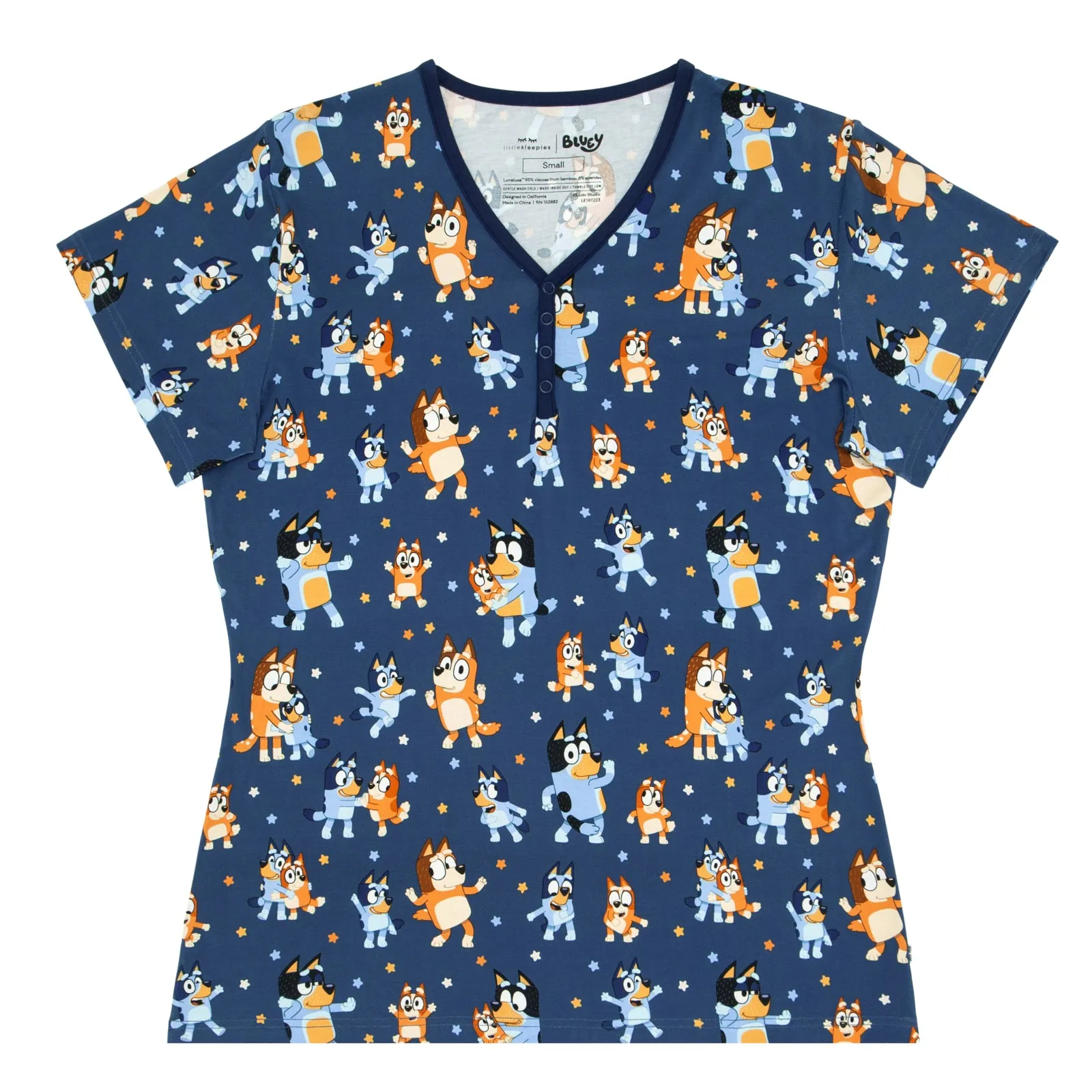 Bluey Dance Mode Women's Short Sleeve Pajama Top