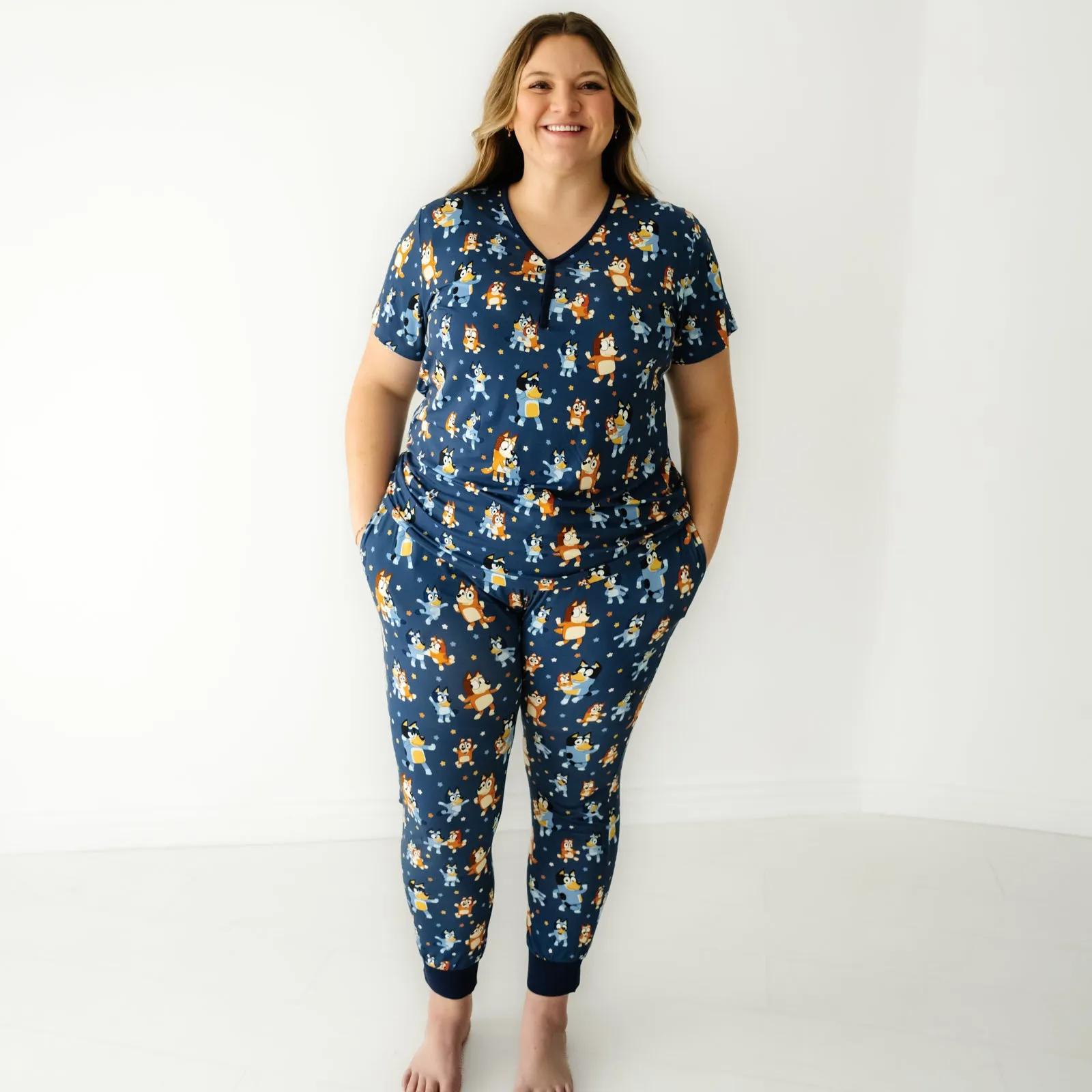 Bluey Dance Mode Women's Short Sleeve Pajama Top