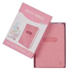 Book Bible Infant New Testament Pink Faux LeatherBNLT06