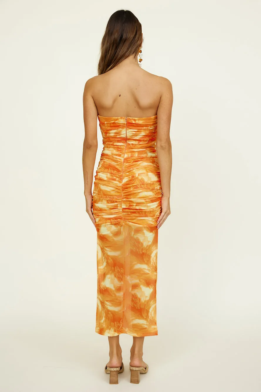 Burning Palms Maxi Dress Orange