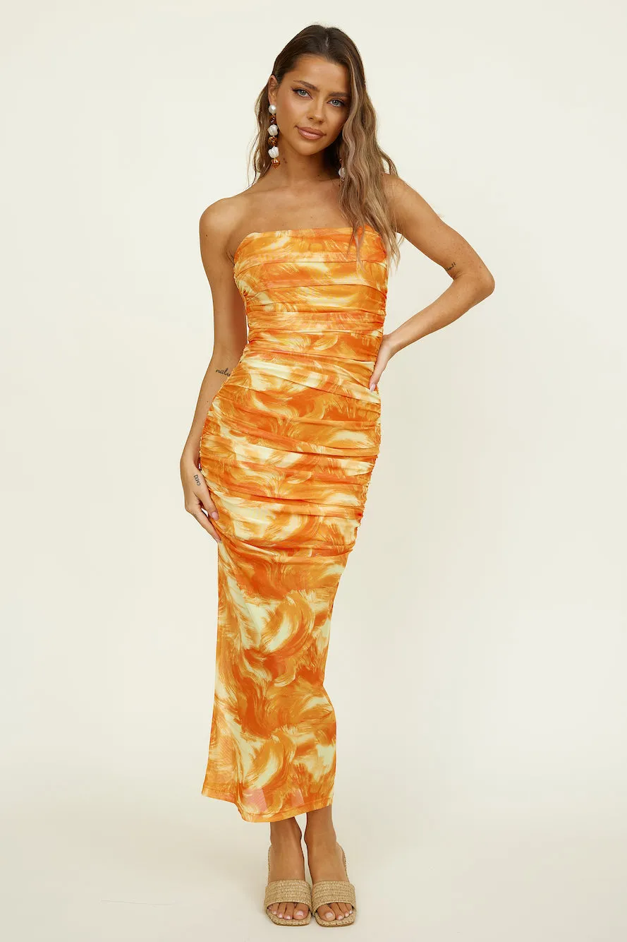 Burning Palms Maxi Dress Orange