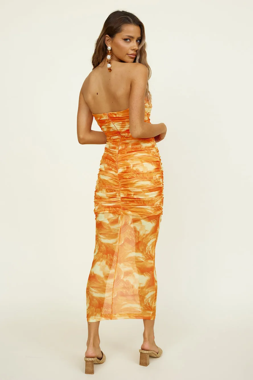 Burning Palms Maxi Dress Orange