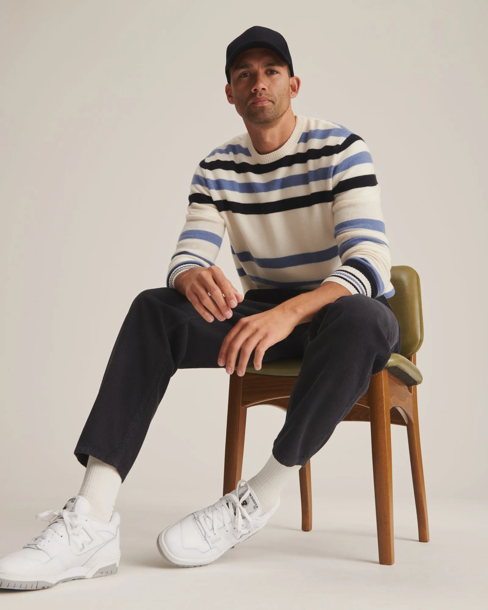 Cashmere Striped Crewneck Sweater