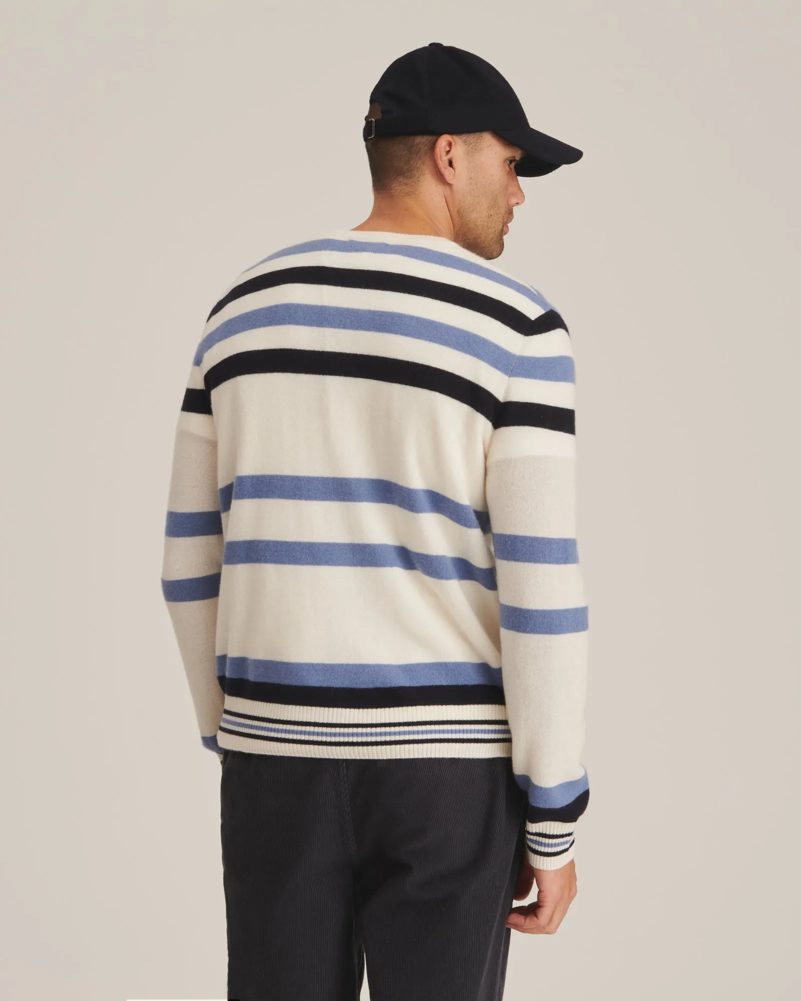 Cashmere Striped Crewneck Sweater