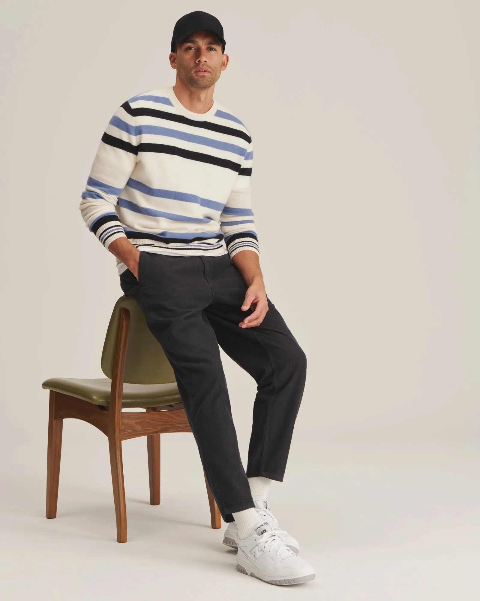 Cashmere Striped Crewneck Sweater