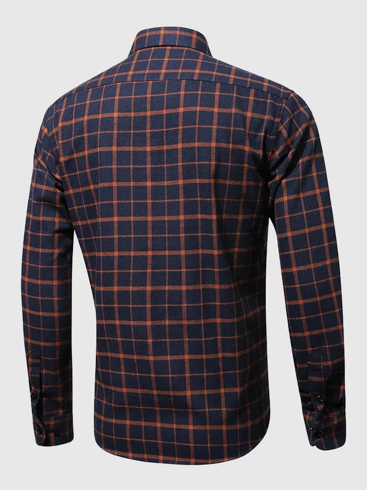 Casual Plaid Graphic Long Sleeve Flannelette Shirt