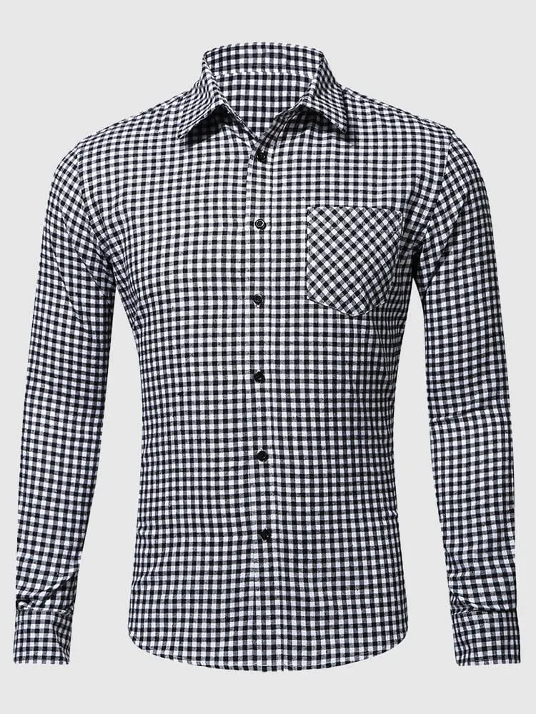 Casual Plaid Graphic Long Sleeve Flannelette Shirt