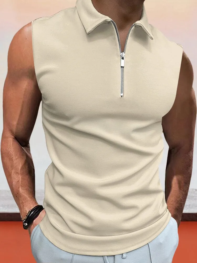 Casual Solid Color Sleeveless Shirt