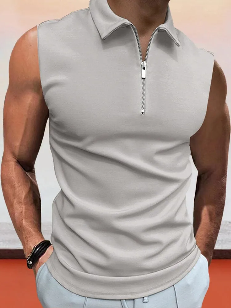 Casual Solid Color Sleeveless Shirt