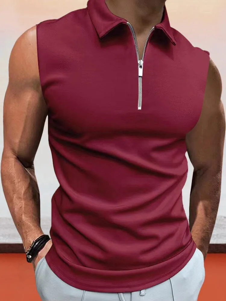 Casual Solid Color Sleeveless Shirt