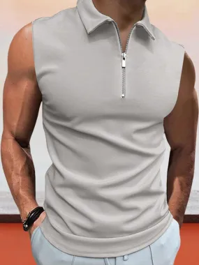 Casual Solid Color Sleeveless Shirt