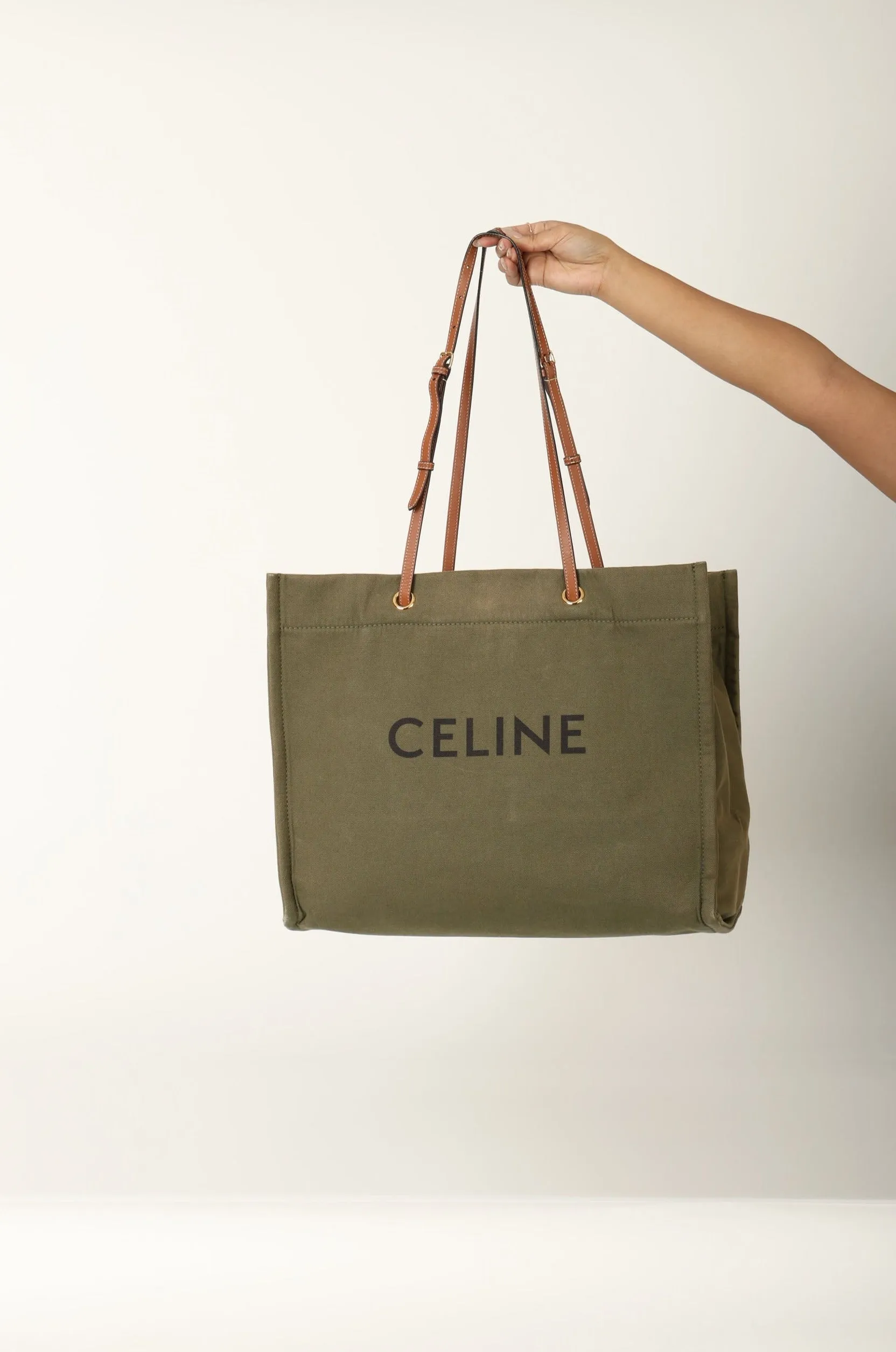 Celine Canvas Cabas Logo Tote