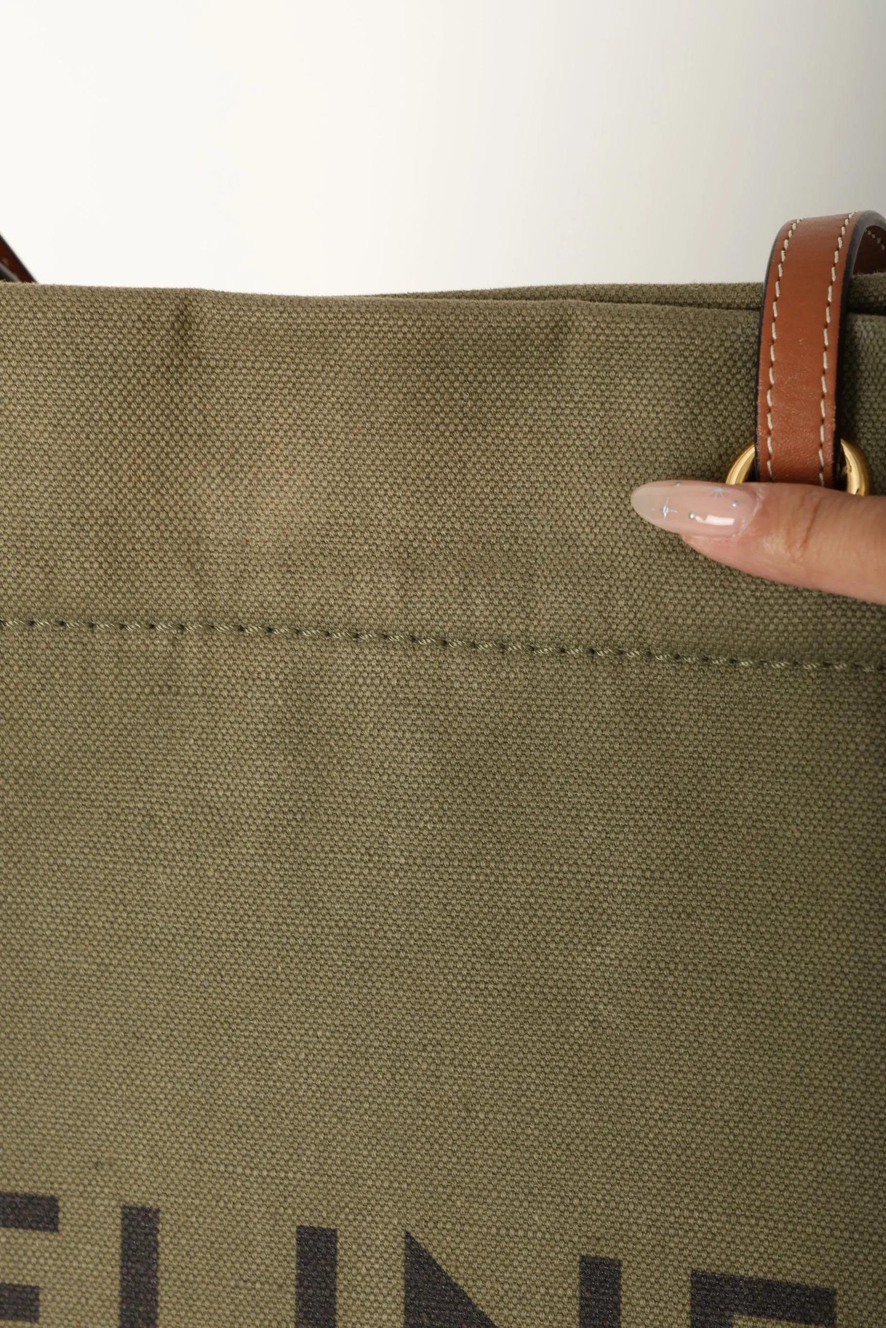 Celine Canvas Cabas Logo Tote