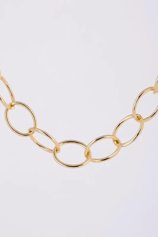 Chain bracelet and necklace set - gold