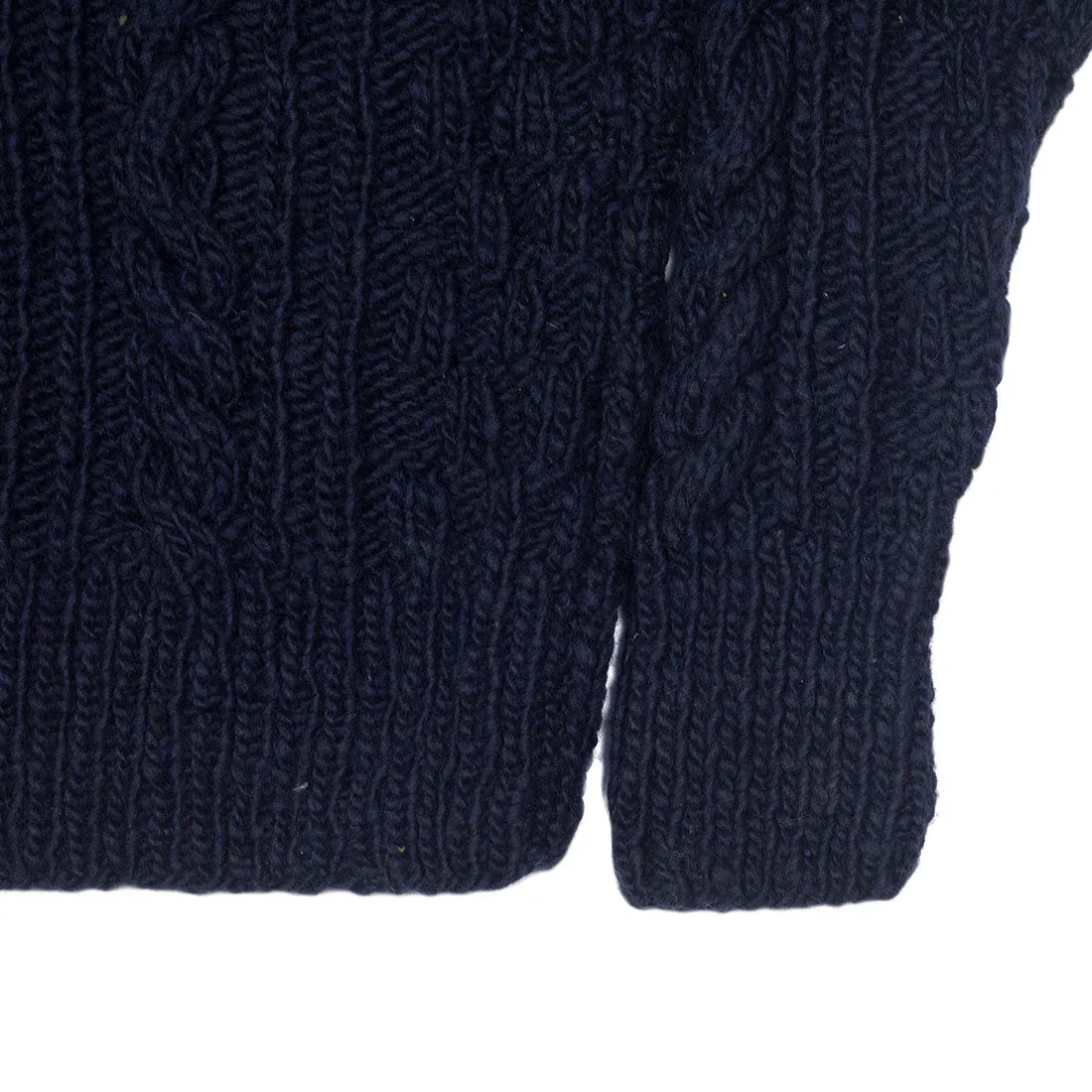 Chamula handknit fisherman turtleneck in dark navy Merino wool (restock)