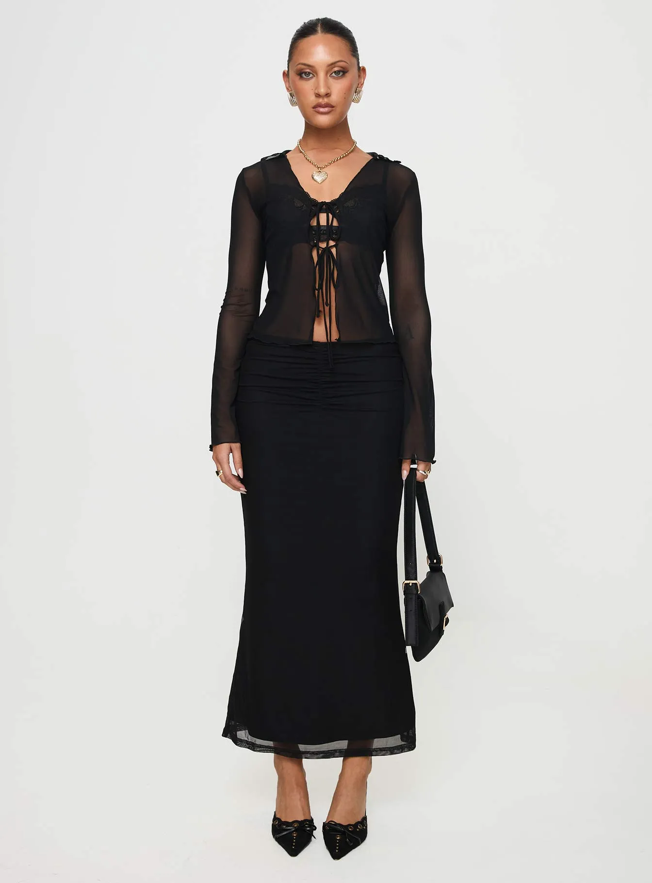 Colombo Maxi Skirt Black