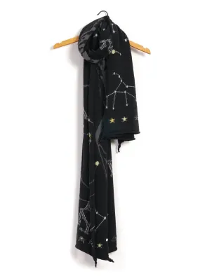 CONSTELLATION | Compressed Wool Scarf | Black