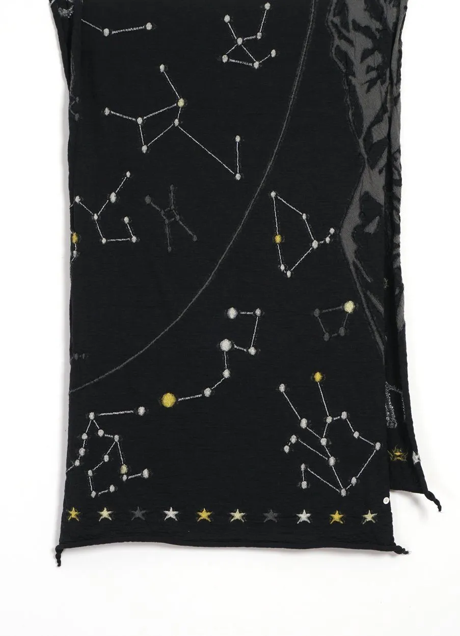 CONSTELLATION | Compressed Wool Scarf | Black