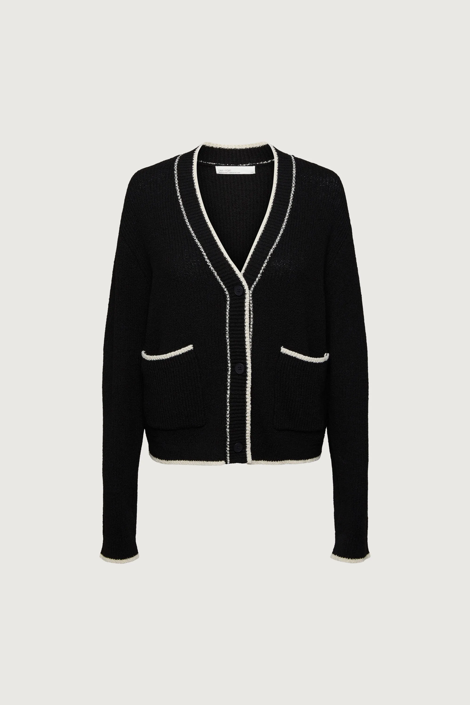 CONTRAST TRIM CARDIGAN