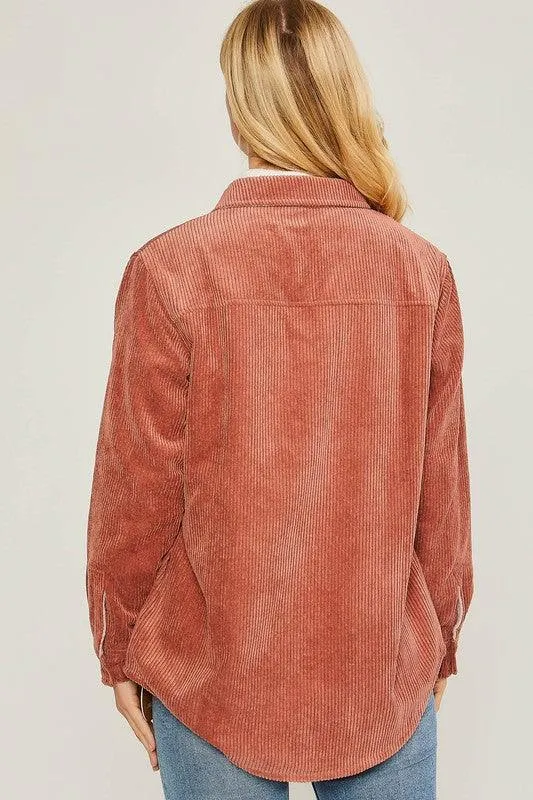 Corduroy Reversible Button Down Jacket