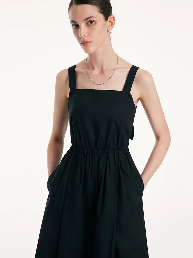 Cotton Strap Gathered Waist Jumpsuit With Detachable Bra Pads 的副本