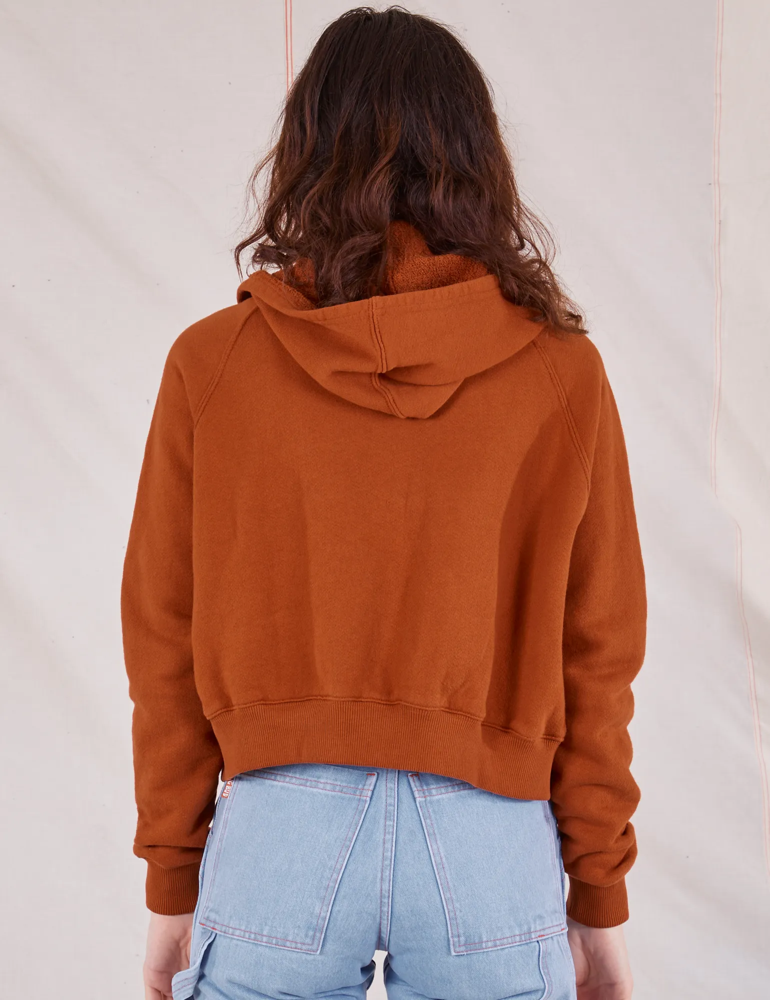 Cropped Zip Hoodie - Burnt Terracotta