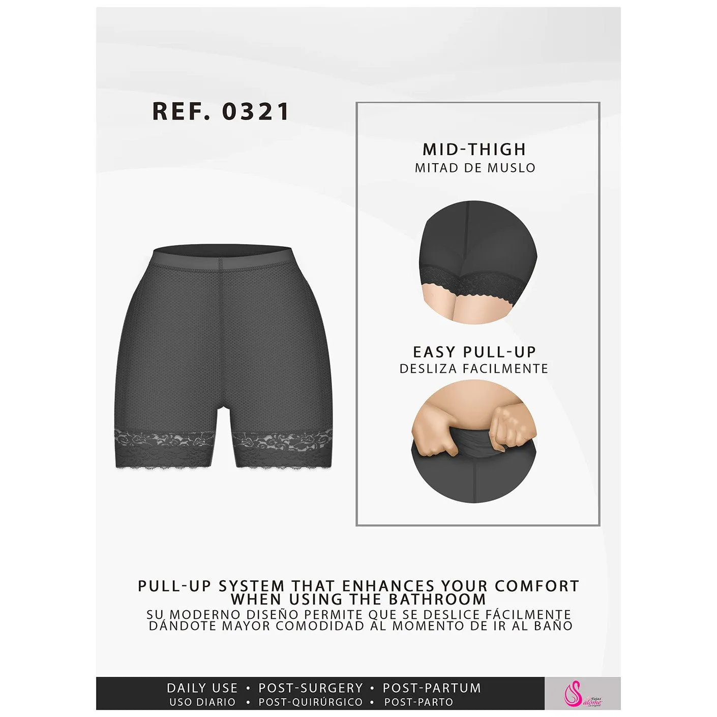 Daily Use Special Event Shapewear Butt-lifting effect & Open crotch Fajas Salome 0321