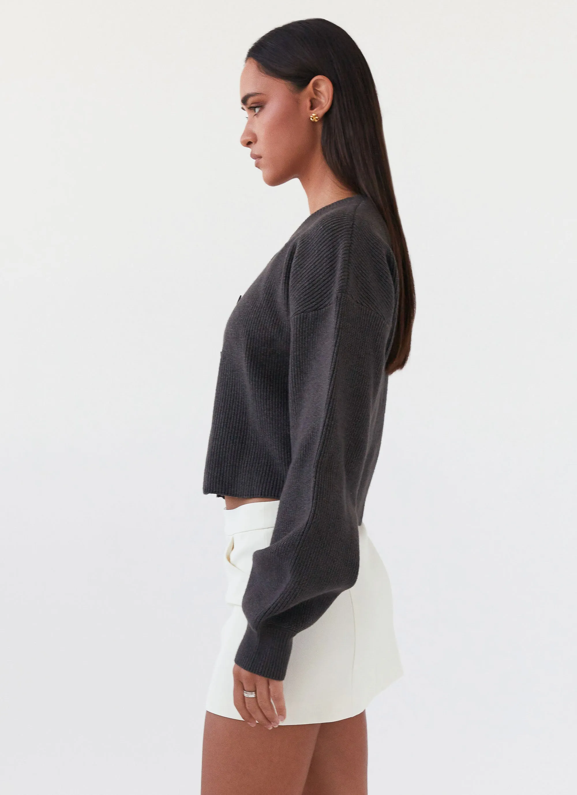 Daphne Knit Cardigan - Charcoal