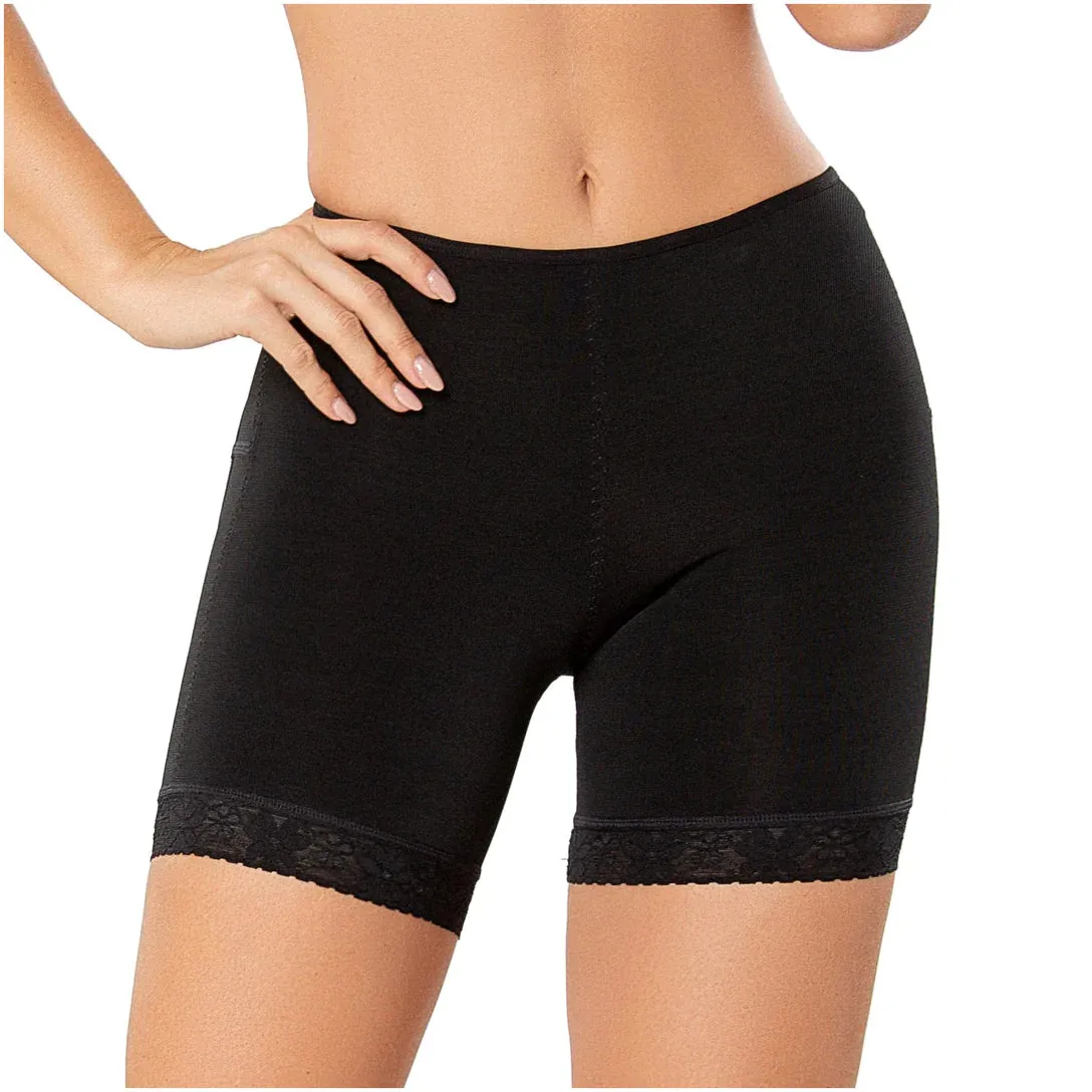 Diane & Geordi 2398 | Butt Lifter Mid Thigh Faja Shorts with Cut Outs