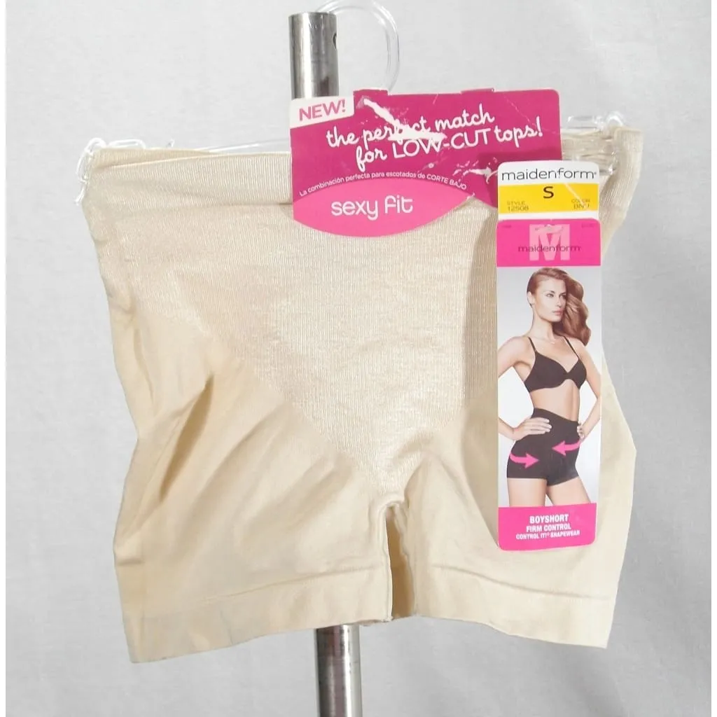 DISCONTINUED Maidenform 12508 Shiny Collection Boyshort Shaper Panty SIZE SMALL Nude NWT