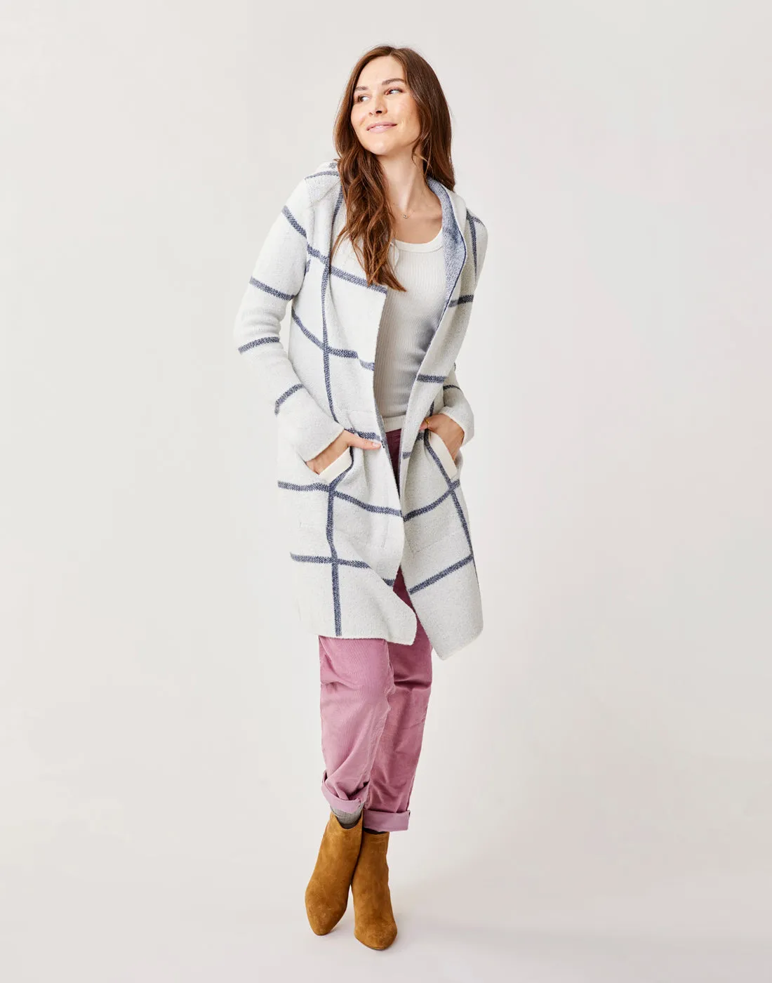 Durango Plush Cardigan: Cloud Birdseye